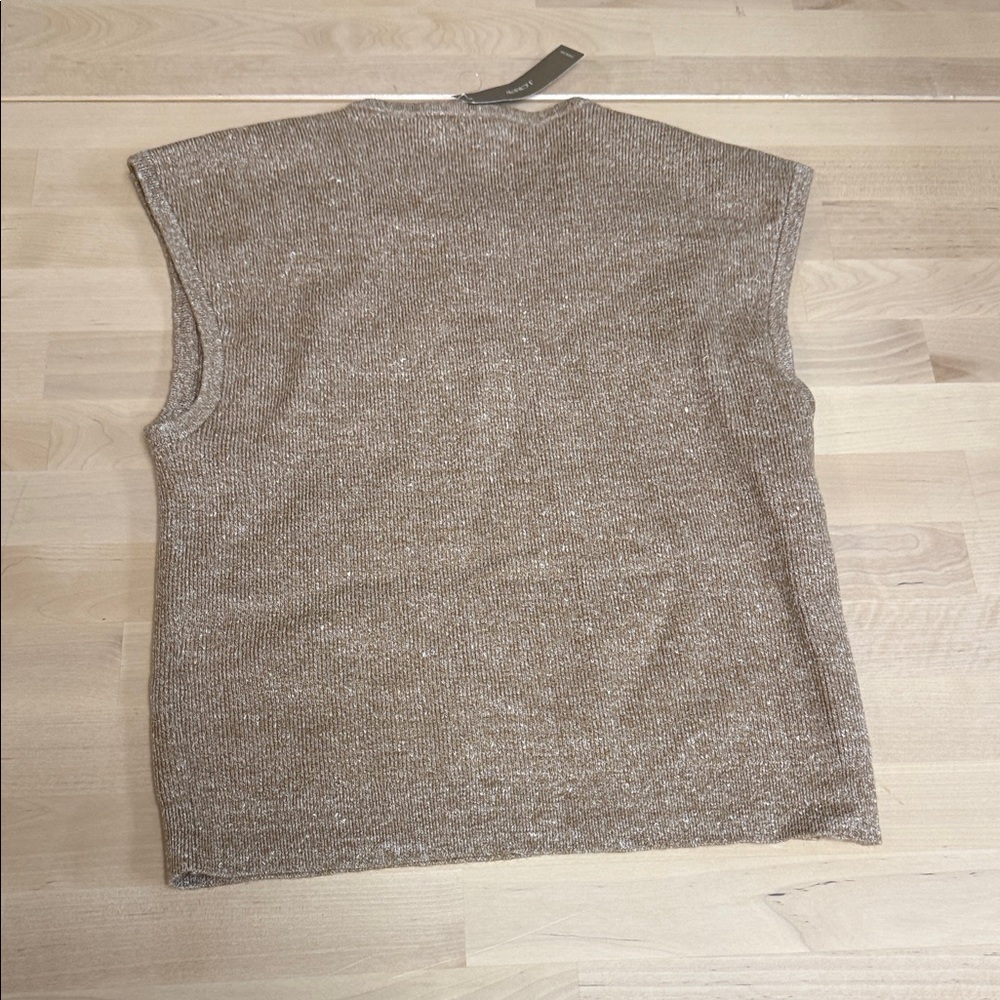 J. Crew Brown Knit Blouse with Gold Accents - Picture 6 of 6
